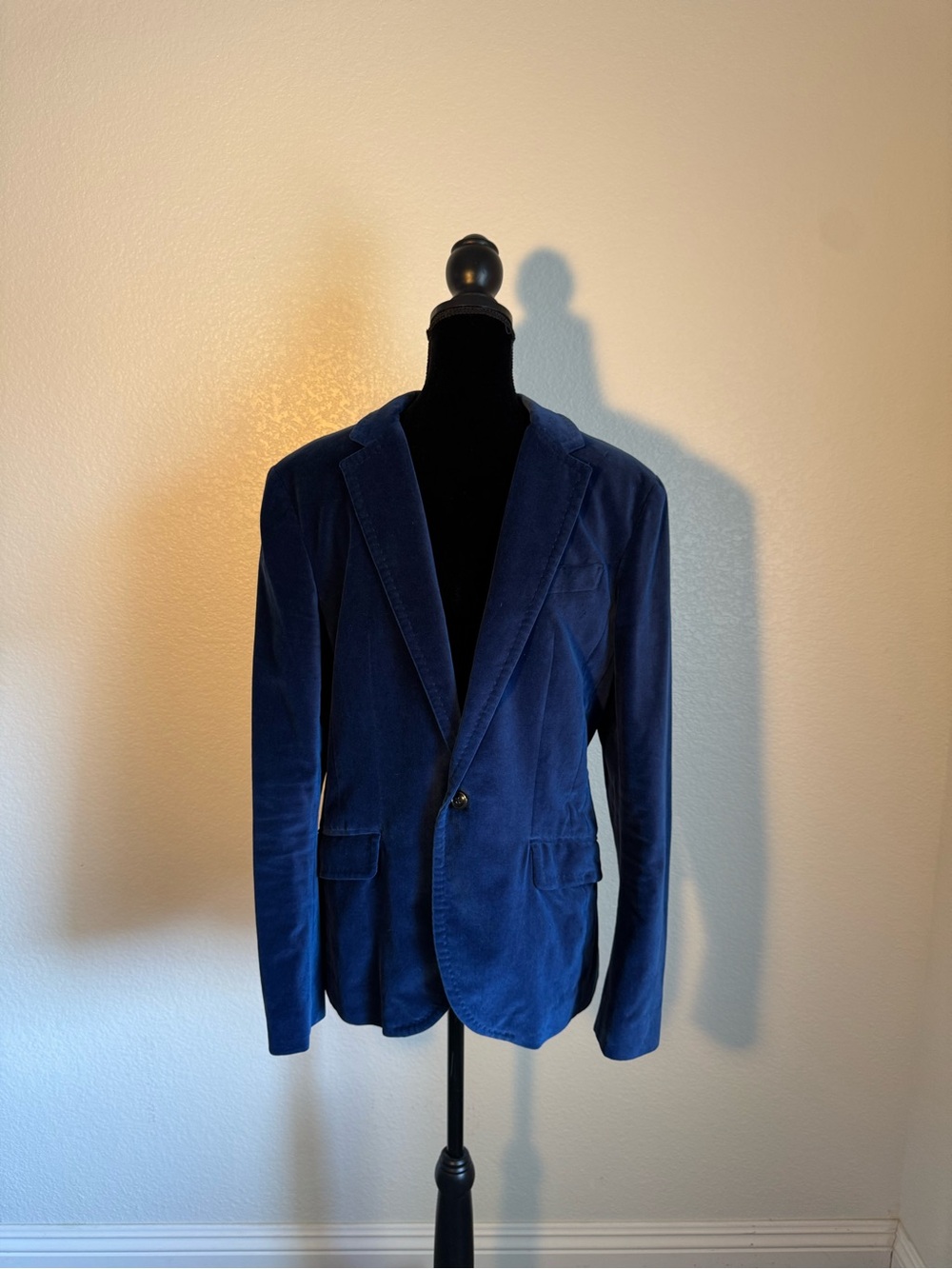 Armani Exchange Men's Velvet Blazer in Navy Blue
